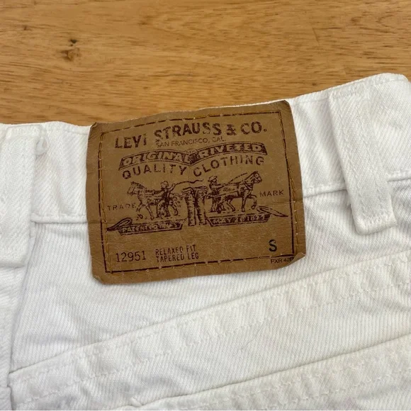 Vintage 90s Orange Tab Levi’s 950 Tapered Leg Jeans White Wash Size 8 - Picture 10 of 16